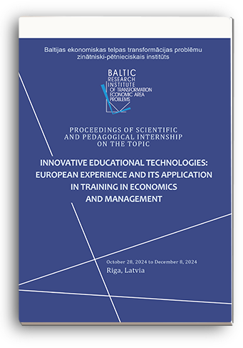Cover for INNOVATIVE EDUCATIONAL TECHNOLOGIES: EUROPEAN EXPERIENCE AND ITS APPLICATION IN TRAINING IN ECONOMICS AND MANAGEMENT: Proceedings of scientific and pedagogical internship (October – December, 2024)