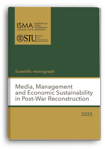 Cover for MEDIA, MANAGEMENT  AND ECONOMIC SUSTAINABILITY  IN POST-WAR RECONSTRUCTION