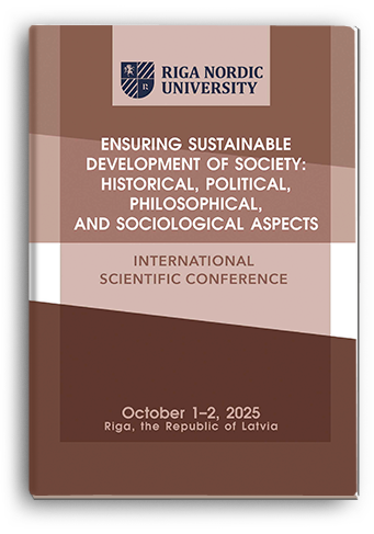 Cover for ENSURING SUSTAINABLE DEVELOPMENT OF SOCIETY: HISTORICAL, POLITICAL, PHILOSOPHICAL, AND SOCIOLOGICAL ASPECTS