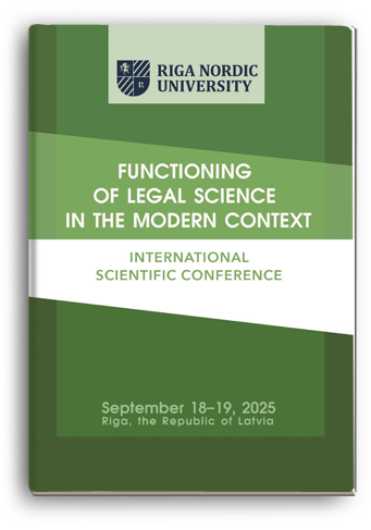 Cover for FUNCTIONING OF LEGAL SCIENCE  IN THE MODERN CONTEXT