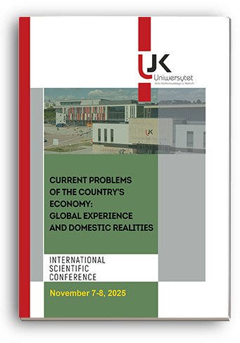 Cover for CURRENT PROBLEMS OF THE COUNTRY'S ECONOMY: GLOBAL EXPERIENCE AND DOMESTIC REALITIES: International Scientific Conference