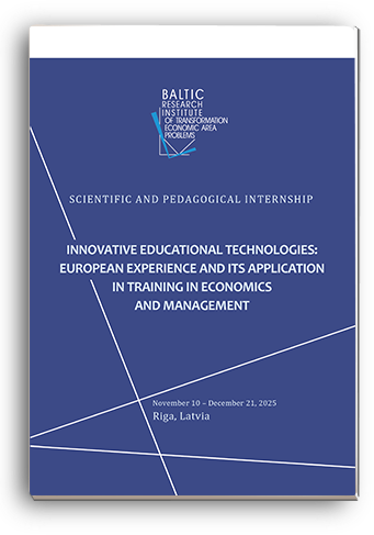 Cover for INNOVATIVE EDUCATIONAL TECHNOLOGIES: EUROPEAN EXPERIENCE AND ITS APPLICATION IN TRAINING IN ECONOMICS AND MANAGEMENT: Proceedings of scientific and pedagogical internship (November – December, 2025)