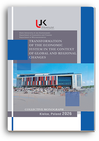 Cover for TRANSFORMATION OF THE ECONOMIC SYSTEM IN THE CONTEXT OF GLOBAL AND REGIONAL CHANGES: Collective monograph