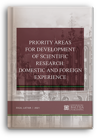 Cover for PRIORITY AREAS FOR DEVELOPMENT OF SCIENTIFIC RESEARCH: DOMESTIC AND FOREIGN EXPERIENCE: monograph / edited by authors. – 3rd ed.