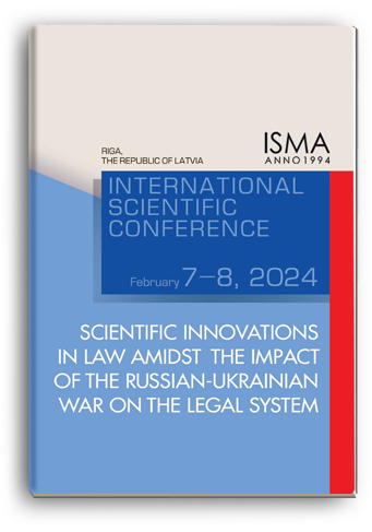Cover for SCIENTIFIC INNOVATIONS IN LAW AMIDST THE IMPACT OF THE RUSSIAN-UKRAINIAN WAR ON THE LEGAL SYSTEM